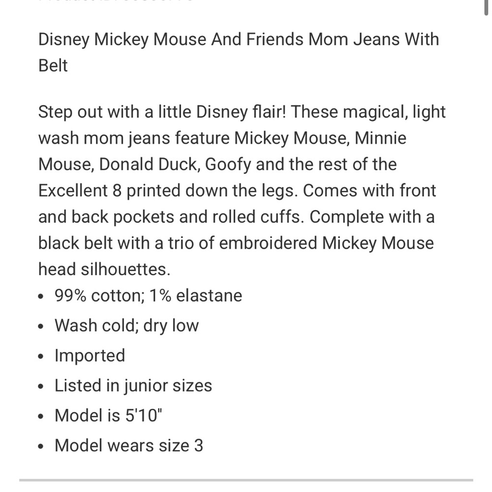 Mickey Mouse and friends High-Rise Mom Jeans - Picture 4 of 12